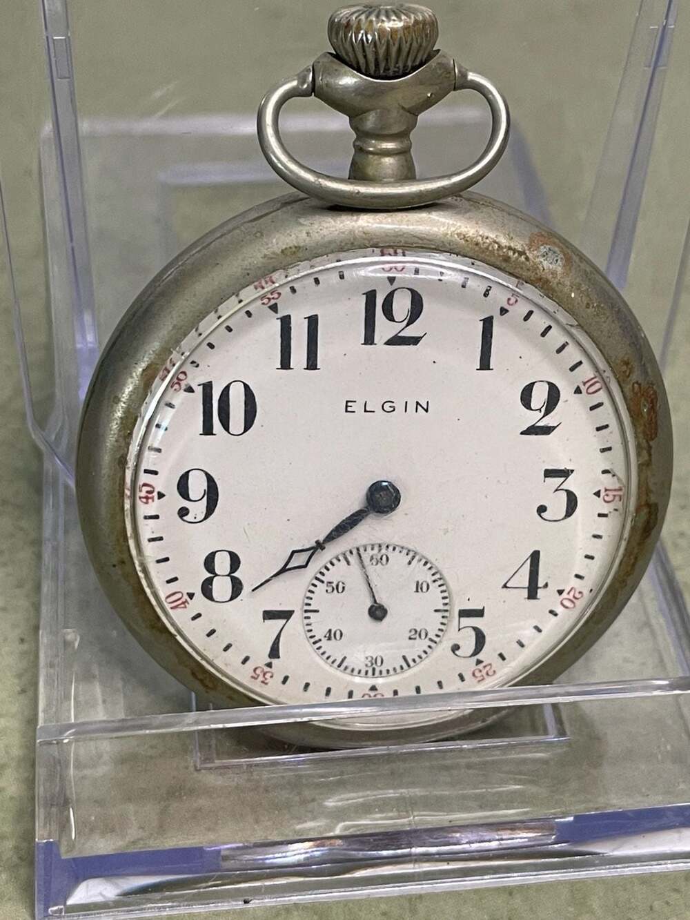 Elgin Open-Face Vintage Pocket Watch White Dial